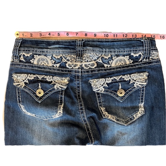 Bongo embellished Lo-Rise Bootcut Silver Embroiderey Jeans - Picture 4 of 11